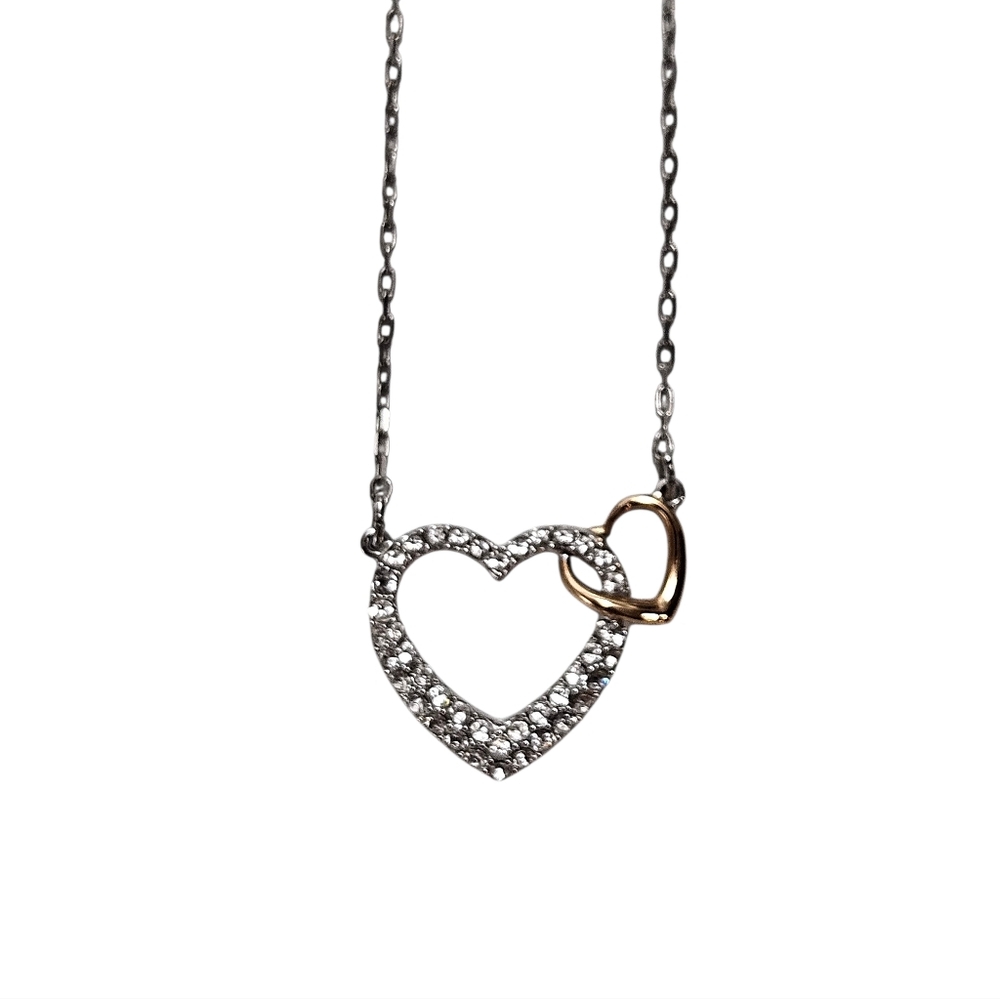 Swarovski Silver Tone Crystal Knotted Heart Pendant Necklace